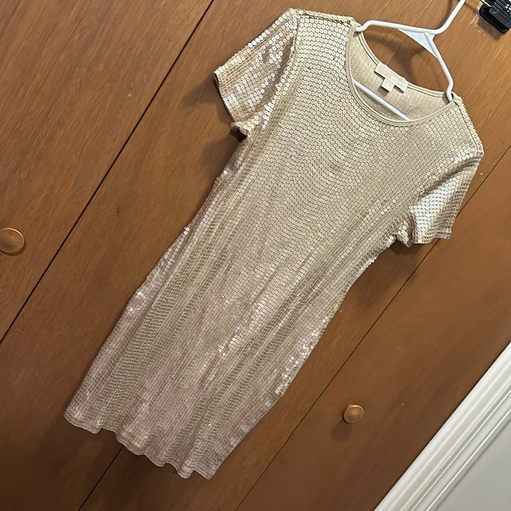 Micheal kors sequin dress gold size medium